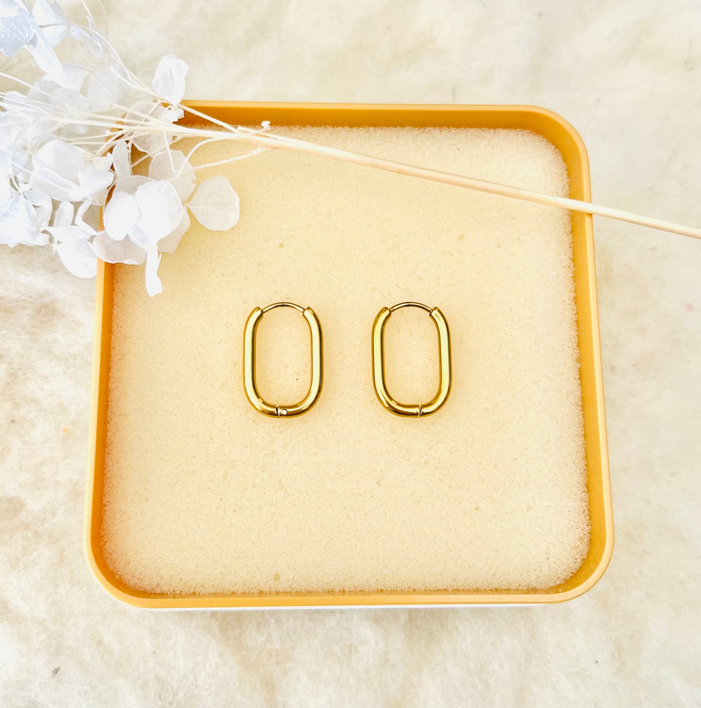 Boucles d’oreilles Créoles dorées ovales