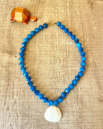 Collier bleu coquillage ✨