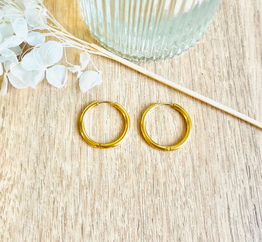 Boucles d’oreilles Créoles dorées simples