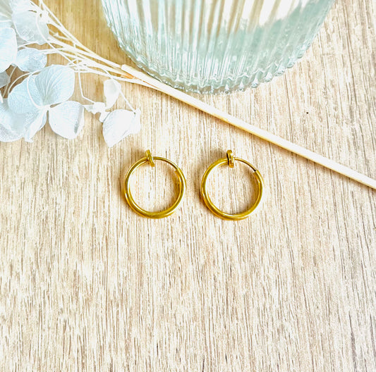 Boucles d’oreilles Créoles dorées Clips